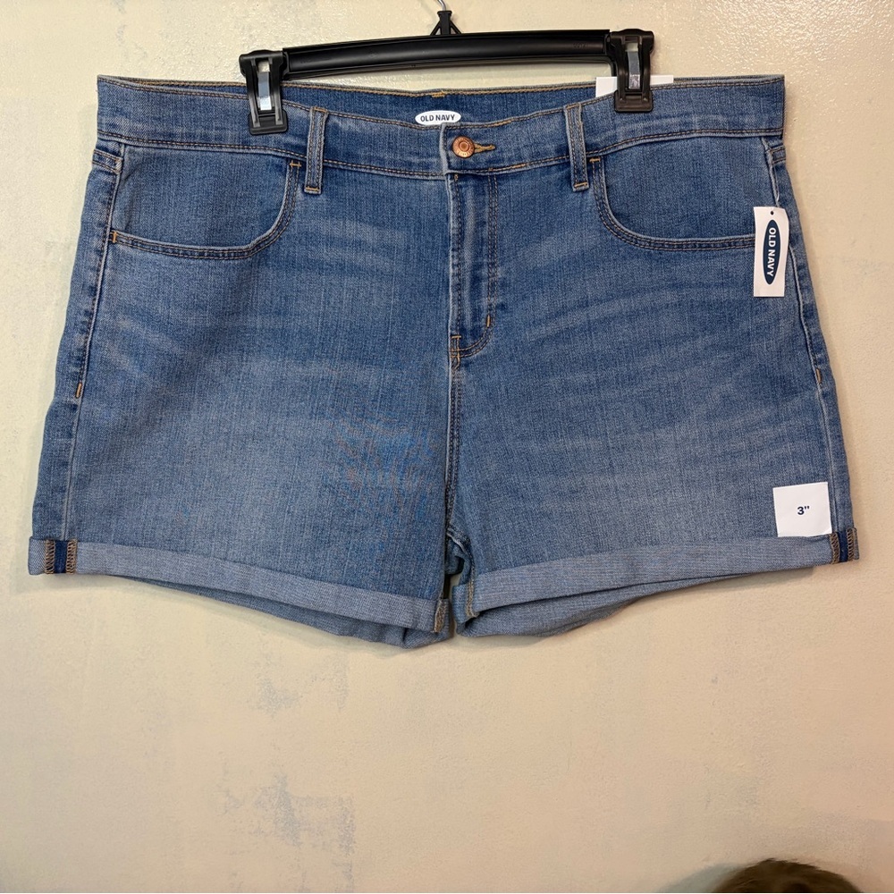 NWT OLD NAVY denim shorts size 16 basic staple summer 3” inseam